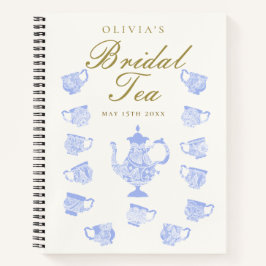 Bridal Tea Blue China Weißer Schnürsenkel Geschenk Notizblock