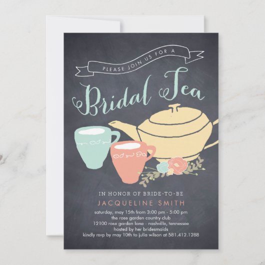 Bridal Tea Bridal Dusche Einladung (Vorderseite)