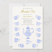 Bridal Tea Chinoiserie Lace Lavender Lilac Dusche Einladung (Vorderseite)