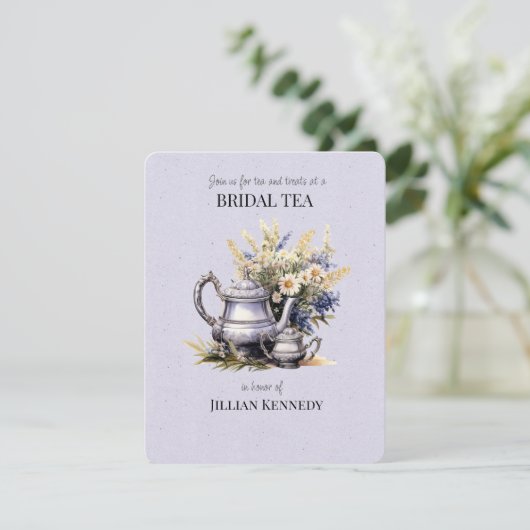 Bridal Tea Dusche Einladung (Stehend Vorderseite)