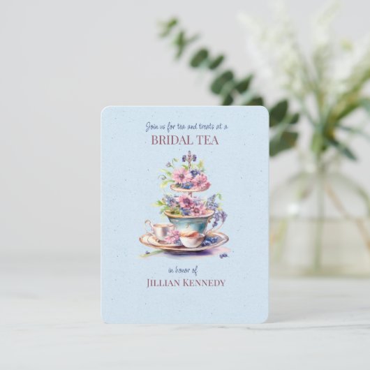 Bridal Tea Dusche Einladung (Stehend Vorderseite)