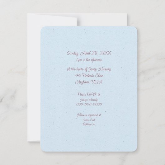 Bridal Tea Dusche Einladung (Rückseite)