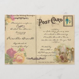 Bridal Tea Dusche Honorar, Stil alte Postkarte