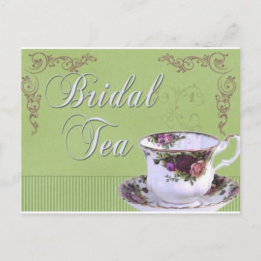 Bridal Tea Einladung, altmodisch Einladungspostkarte (Vorderseite)