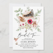 Bridal Tea Party Animals & Greenery Brautparty Einladung (Vorderseite)