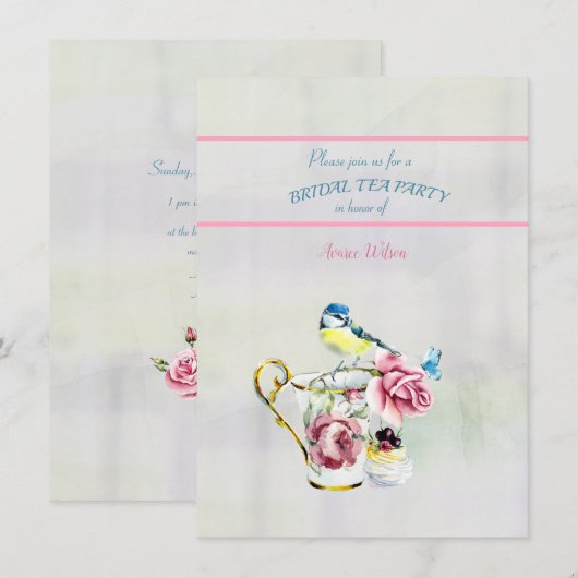 Bridal Tea Party Dusche Einladung (Vorne/Hinten)