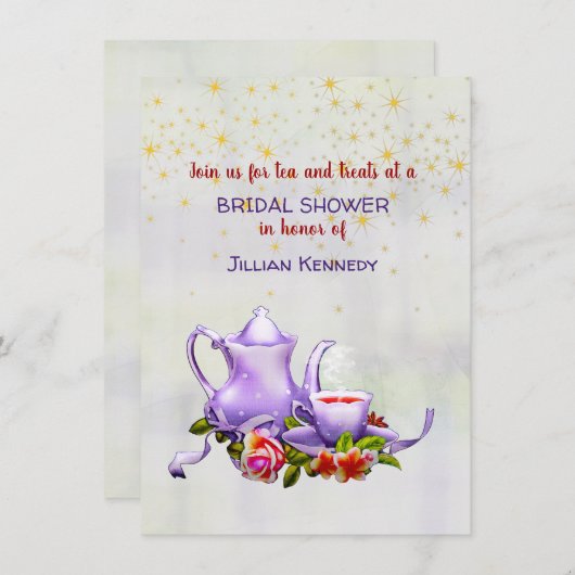 Bridal Tea Party Dusche Einladung (Vorne/Hinten)