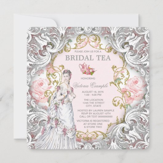 Bridal Tea Party Einladung (Vorderseite)