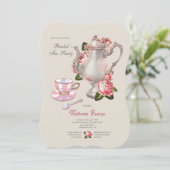 Bridal Tea Party Einladung (Stehend Vorderseite)