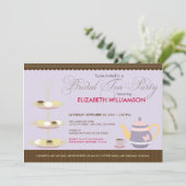 Bridal Tea Party Einladung (Lavendel) (Stehend Vorderseite)