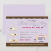 Bridal Tea Party Einladung (Lavendel) (Vorne/Hinten)