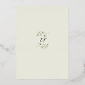 Bridal Tea Party Elegantes Script Greenery Monogra Folieneinladung (Rückseite)