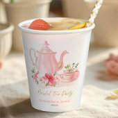 Bridal Tea Party | Gilded Pink Brautparty Pappbecher