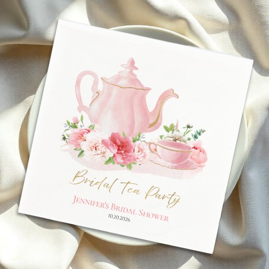 Bridal Tea Party | Gilded Pink Brautparty Serviette