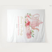 Bridal Tea Party | Hintergrund für rosa Brautparty Wandteppich (Vorderseite (Horizontal))