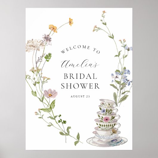 Bridal Tea Party Polterabend Willkommen Poster (Vorne)