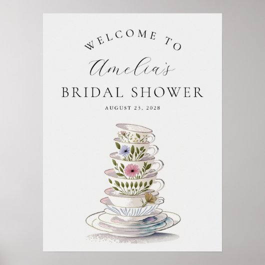 Bridal Tea Party Polterabend Willkommen Poster (Vorne)