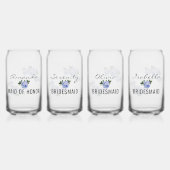 Bridal Team Gold Glitzer Geo Blue Floral Wedding Dosenglas (Vorderseite)