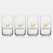 Bridal Team Gold Glitzer Geo Orange Floral Wedding Dosenglas (Vorderseite)