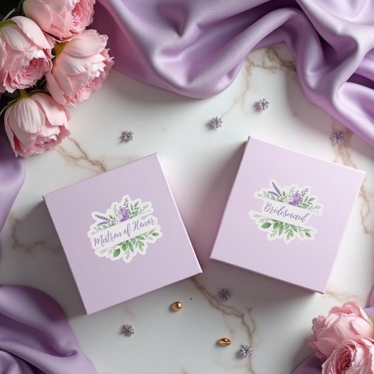 Bridal Team Purple Romantic Floral Split Border Aufkleber