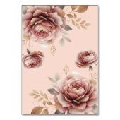 Bridal Tee Dusche pastellrosa mit Gold Tischnummer (Rückseite)