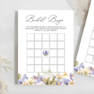 Bridal Tee Lila Floral Bridal Bingo Game