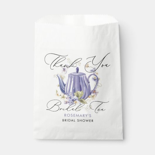 Bridal Tee Lila Teapot Brautparty Geschenktütchen (Vorderseite)