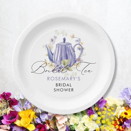 Bridal Tee Lila Teapot Brautparty Pappteller