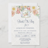 Bridal Tee Party Aquarell Rosa Einladung (Vorderseite)