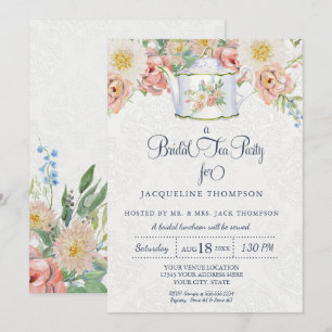 Bridal Tee Party Aquarell Rosa Einladung