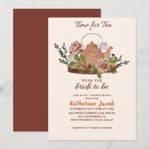 Bridal Tee Party Blumenfall Brautparty Einladung