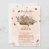 Bridal Tee Party Blumenfall Brautparty Einladung (Vorderseite)