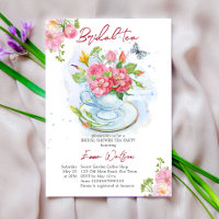 Bridal Tee Party Brautparty Tasse mit Blume