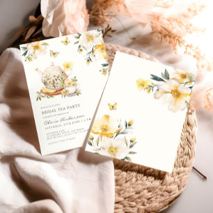 Bridal Tee Party Floral Butterfly Brautparty Einladung