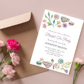 Bridal Tee Party l Wasserfarbene Blume Lila Einladung