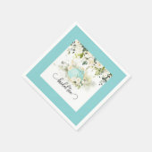 Bridal Tee Party Napkin - Blue Border WC Serviette (Ecke)