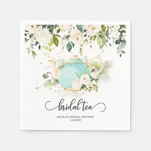 Bridal Tee Party Napkin - Blue WC | CUSTOM Serviette (Vorderseite)