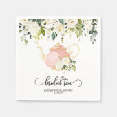 Bridal Tee Party Napkin - Pink | CUSTOM Serviette (Vorderseite)