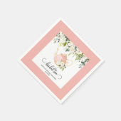 Bridal Tee Party Napkin - rosa Grenze Custom Serviette (Ecke)