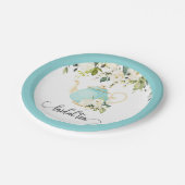 Bridal Tee Party Plate - Blau Pappteller (Schrägansicht)