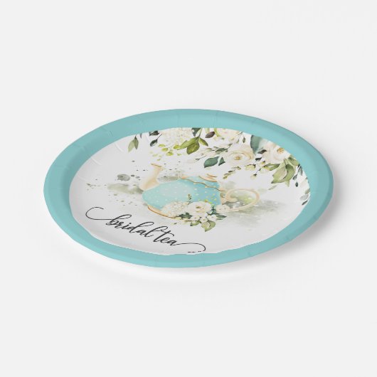 Bridal Tee Party Plate - Blue WC Pappteller (Schrägansicht)