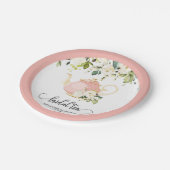 Bridal Tee Party Plate - Pink| CUSTOM Pappteller (Schrägansicht)