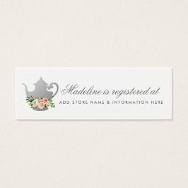 Bridal Tee Party Rosa Silver Registry Beipackkarte