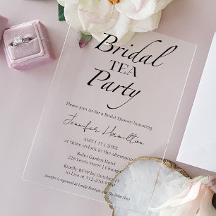 Bridal Tee Party Schwarz-Weiß-Brautparty Acryleinladungen