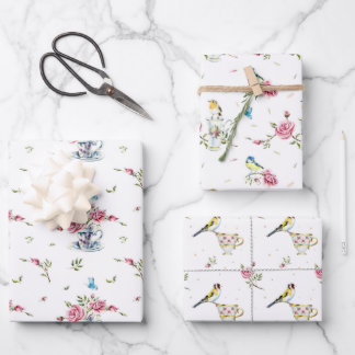 Bridal Tee Party Wasserfarben Geschenkpapier Set