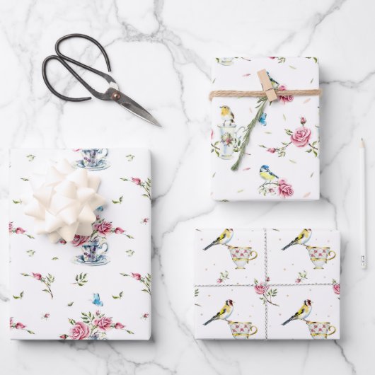 Bridal Tee Party Wasserfarben Geschenkpapier Set (Vorderseite)