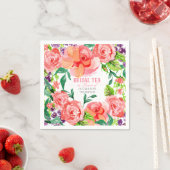 Bridal Tee Party Wasserfarben Moderne Blume Rose Serviette (Beispiel)