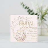 Bridal Tee Party Wildblumen Brautparty Einladung (Stehend Vorderseite)