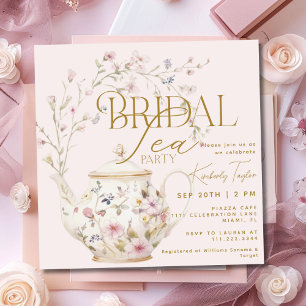 Bridal Tee Party Wildblumen Brautparty Einladung