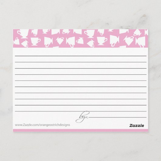 Bridal Tee Rezept Karte (Rückseite)